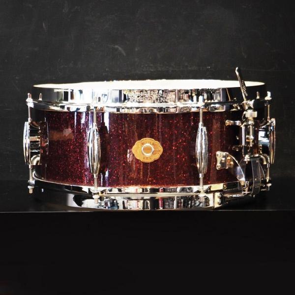 Radio King Solid Maple Snare Drum 14 x 5.5 - Maroon Glass