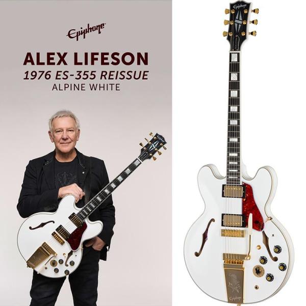 Inspired by Gibson Custom Alex Lifeson 1976 ES-355 Reissue Alpine White