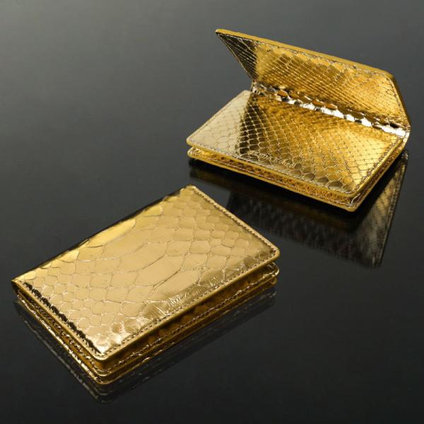 黄金パイソン 名刺ケース【池田工芸】日本最大のエキゾチック