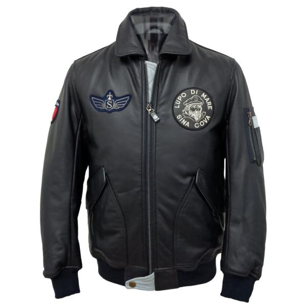 SINA COVA（シナコバ） 40%OFF 秋冬 羊革 フライトジャケット (紺) (M