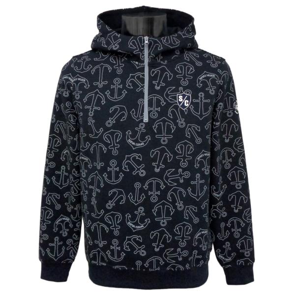 SINA COVA（シナコバ） 30%OFF 秋冬 総柄pt ハーフジップパーカー (紺