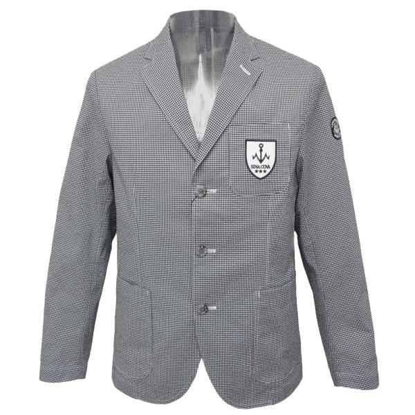 極美品　バグッタ　麻　テーラードジャケット　シアサッカー　アンコン　紺ブレ　50 SINA COVA（シナコバ） 40%OFF 春夏 軽量サッカー ストレッチ