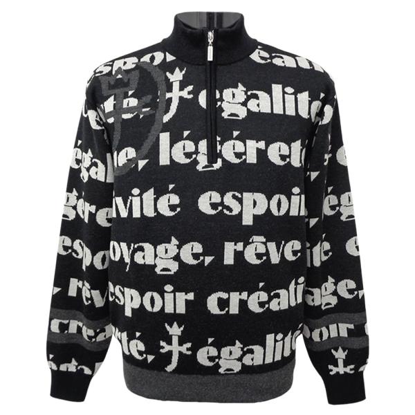 【新品】カステルバジャック　CASTELBAJAC　ハーフジップタートルセーター CASTELBAJAC（カステルバジャック） 40%OFF 2024秋冬 ロゴ総柄