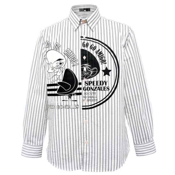 30%OFF 2026春夏新作 カステルバジャック『SPEEDY GONZALES』長袖ボタンダウンシャツ (白系) (M)(L)(LL)SH*02721612510301