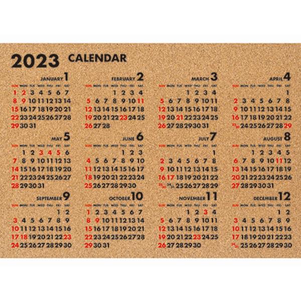 2023年コルク年間カレンダーパインブックC-120フーツラカレンダー