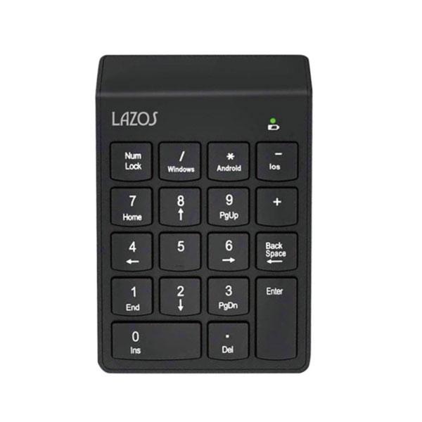 Bluetoothテンキー Windows/Android/iOS対応 単4形電池 動作範囲10m Lazos L-WKB2.4-1/4444ｘ１台