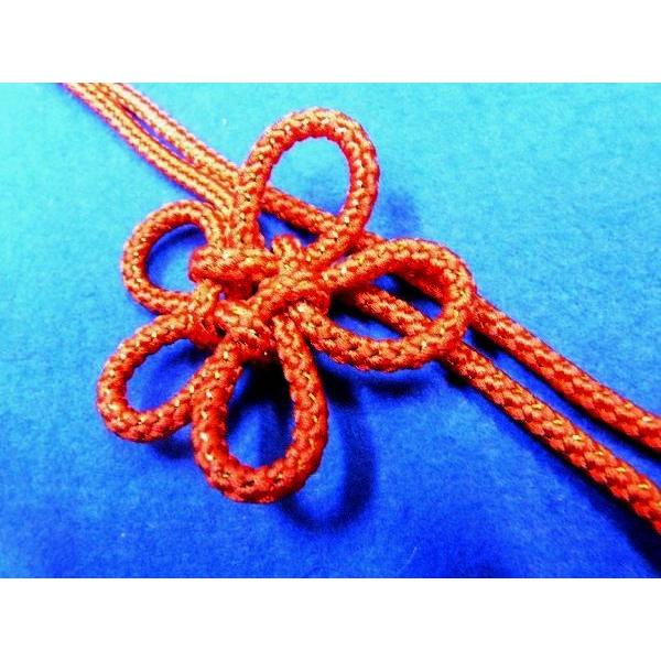 飾り紐 帯飾り 赤に金糸 １ｍ 手芸 ハンドメイド 030
