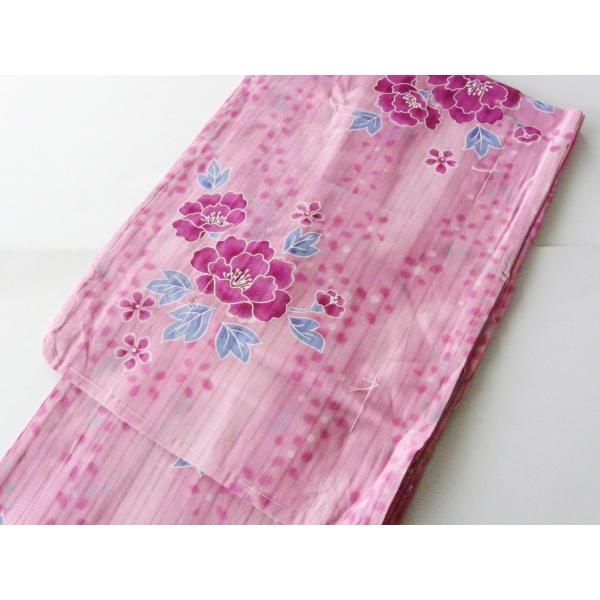 女性用 浴衣 単品 仕立上り Ｆサイズ ピンク 花柄 689 ggp