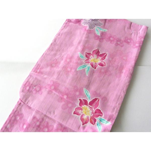 女性用 浴衣 単品 仕立上り Ｆサイズ ピンク 花柄 690 ggp