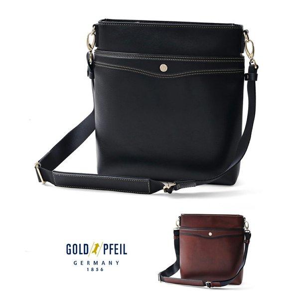 GOLD PFEIL（ゴールドファイル） レザーショルダーバッグ B5
