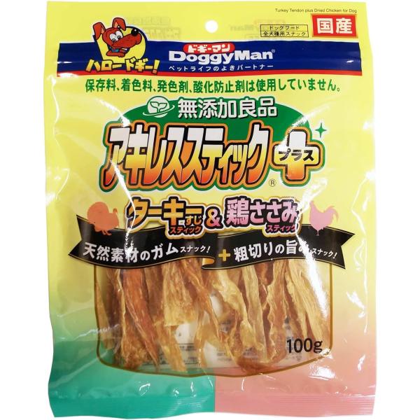 ドギーマンハヤシ 無添加良品 アキレススティック プラス 100ｇ