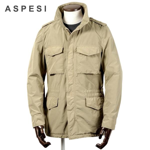 【期間限定値下げ】ASPESI m65ベージュ ナイロンジャケットXS ASPESI アスペジ ／ 25SS 製品染めポリエステルナイロンM-65
