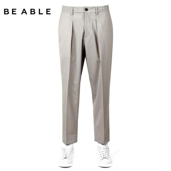 美品✨45R　ウールイージーパンツ　チェック　ドローコード　グレー SALE】ビーエイブル BE ABLE ／ 25SS ウールストレッチトロピカル1