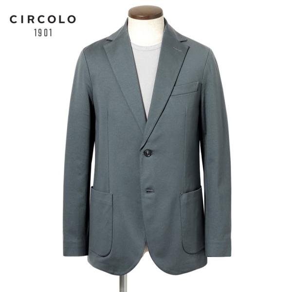 CIRCOLO1901 ジャージージャケット ブルーグレー ストレッチ 48 CIRCOLO 1901（チルコロ 1901） 【SALE】チルコロ 1901 CIRCOLO 1901