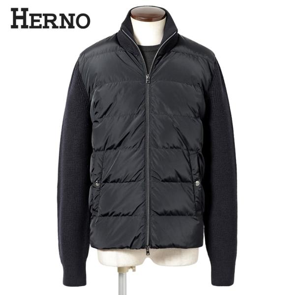 HERNO ヘルノ ／ 25-26AW ウールリブニット×セミマットポリエステル