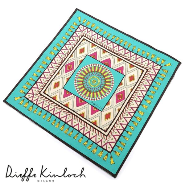 ディエッフェ キンロック Dieffe Kinloch ／ コットンポプリンプリントハンカチーフ「MARRAKECH／TAPPETO」（エメラルド基調）