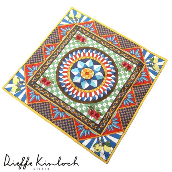 ディエッフェ キンロック Dieffe Kinloch ／ コットンポプリンプリントハンカチーフ「SICILY／DECOR」（マルチカラー）
