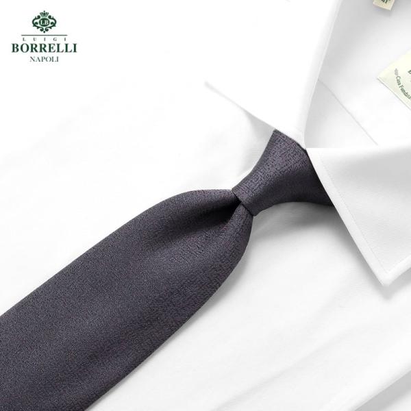 ルイジボレッリ ルイジボレリ LUIGI BORRELLI ／ 25-26AW シルクジャカードメランジネクタイ「4189」（ブラウン）【ネコポス対応 ／ 1点のみ・同梱不可】【ラッピング対応】／ ブランド ビジネス オールシーズン イタリ...