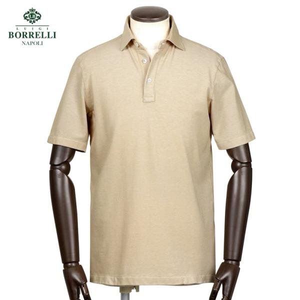 【SALE】ルイジボレッリ LUIGI BORRELLI ／ 26SS コットン鹿の子半袖ポロシャツ「PL1001」（ベージュ）