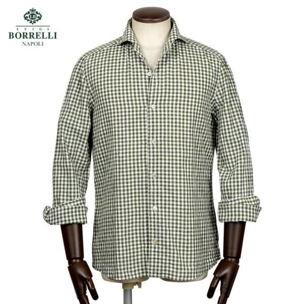 ルイジボレッリBORRELLI リネンワイドカラードレスシャツ イタリアナポリ LUIGI BORRELLI（ルイジ ボレッリ） LUIGI BORRELLI ／ 26SS リネン