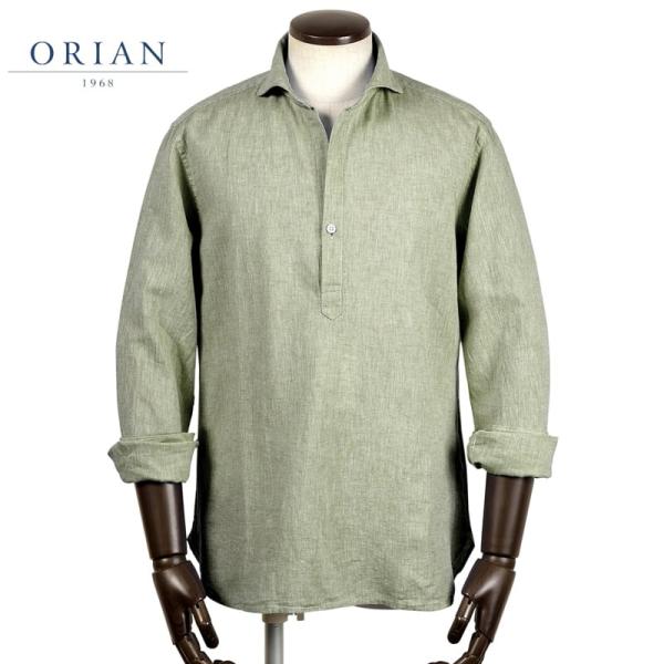 ORIAN オリアン コットンリネンオーバーシャツ cinqueunaltro_orian000001gry