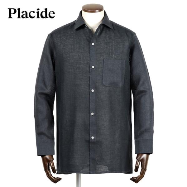 プラシーデ Placide ／ 当店別注リネンナイロンパナマワイドカラー 
