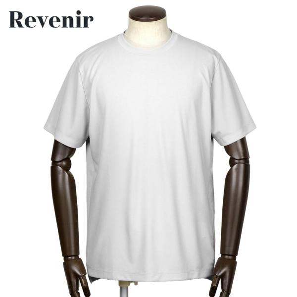 【SALE／返品・交換不可】リブニール Revenir ／ 当店別注 超強撚ポリエステルスムース半袖クルーネックカットソー「INT-039」（アイスグレー）