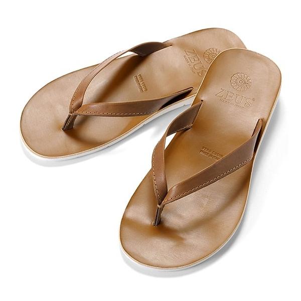 ゼウス Zeus ss バケッタレザートングサンダル 1271 Cuoio ブラウン メンズ イタリア レザーサンダル 革サンダル シュ Supersport Tn