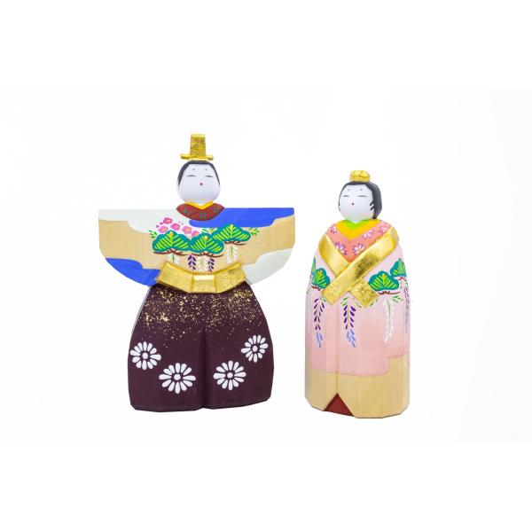 一刀彫　立雛人形 一刀彫 立雛 / 'Ittobori' Wooden Hina Dolls - OKURA ORIENTAL ART