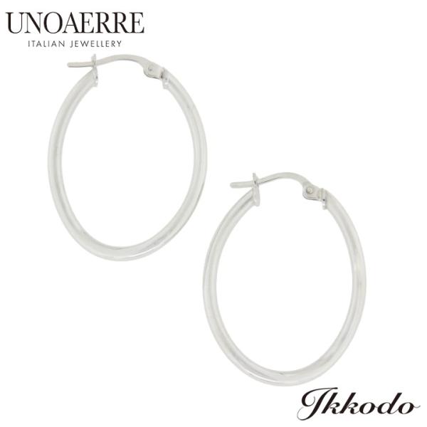 UNOAERRE（ウノアエレ） K18ホワイトゴールドフープピアス 正規品 596