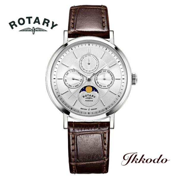 【国内撤退の為処分価格30%OFF】ロータリー ROTARY WINDSOR ムーンフェイズ トリプルカレンダー クォーツ 腕時計 2年保証 GS05425/06 GS0542506