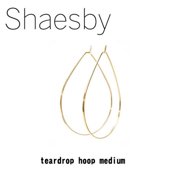 Shaesby シェイスビーフープピアス両耳ゴールド Shaesby シェイスビー ドロップ型フープピアス K14イエロー