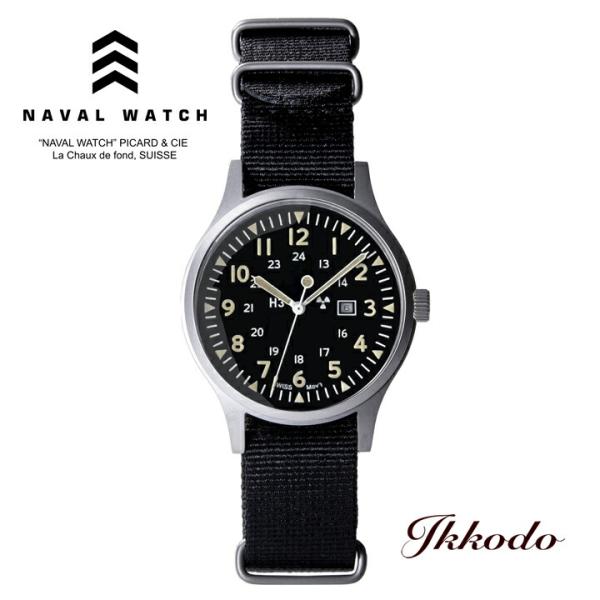 ナバルウォッチ Naval Watch ミリタリー military US Force Type ブラック文字盤 38mm 5気圧防水 正規品 Mil.-01B【Mil01B】