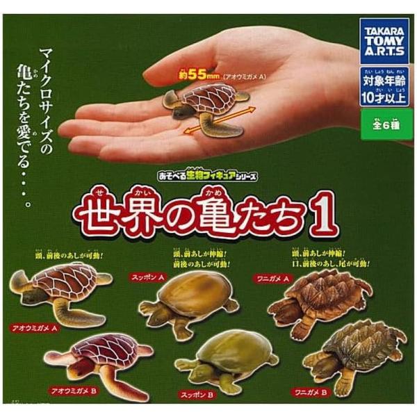 あそべる生物 フィギュア シリーズ 世界 の 亀たち 1   全6種セット　※ネコポス対応　　ガチャガチャ 　