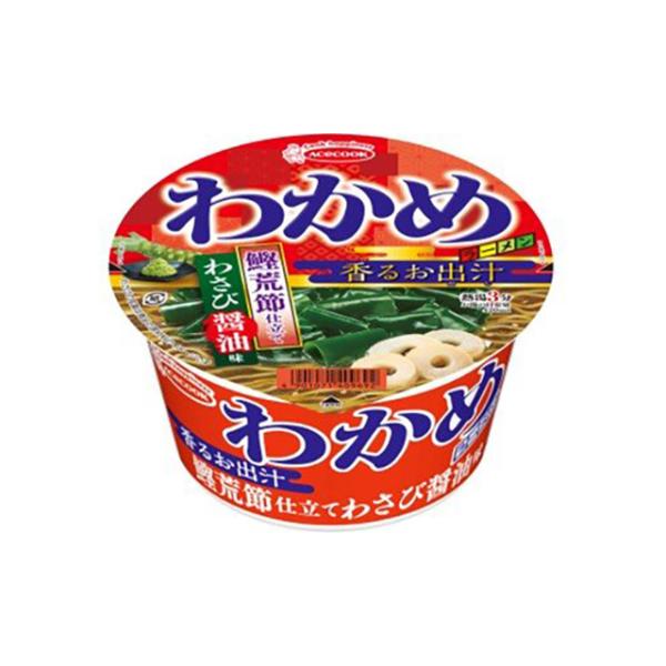 エースコック わかめラーメン 鰹荒節仕立てわさび醤油味 71g×12個 : お