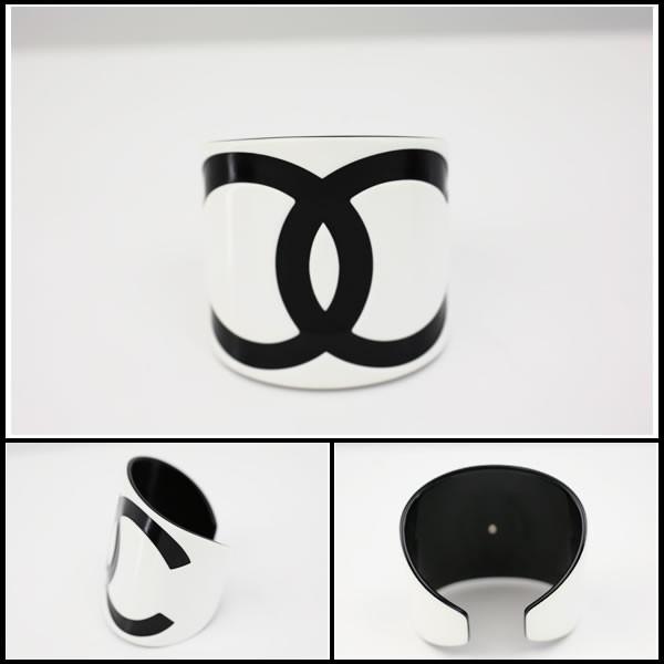 シャネル バングル デカココマークデザイン 人気 おすすめ 樹脂素材 ホワイト ブラック