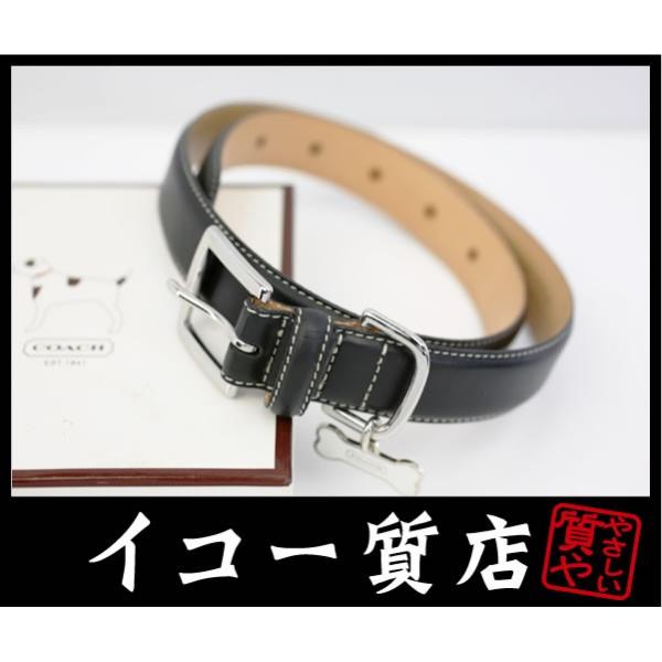 コーチ いよいよ人気ブランド 犬用首輪 カウハイドレザー ブラック 保管品 希少品 未使用 Xlサイズ