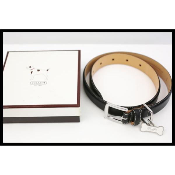 コーチ いよいよ人気ブランド 犬用首輪 カウハイドレザー ブラック 保管品 希少品 未使用 Xlサイズ