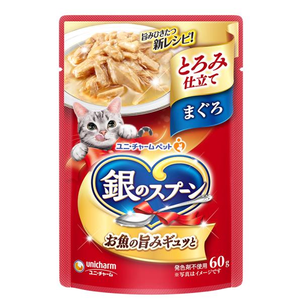 ユニ・チャーム ペット 銀のスプーンパウチ とろみ仕立て まぐろ 60g 1ケース160個セット