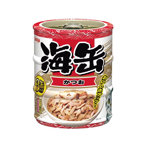 海缶　3個入り　48パック アイシア（AIXIA） 海缶ミニ 3缶パック かつお 180g(65g×3缶) UM3-1 1