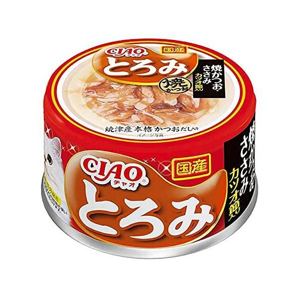 いなば チャオ とろみ缶 焼かつお ささみ カツオ節入り 80g A-48