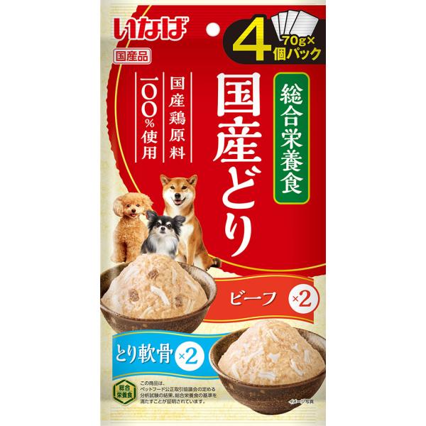 いなばペットフード いなば 犬用 国産鶏パウチ 4個パック 総合栄養食