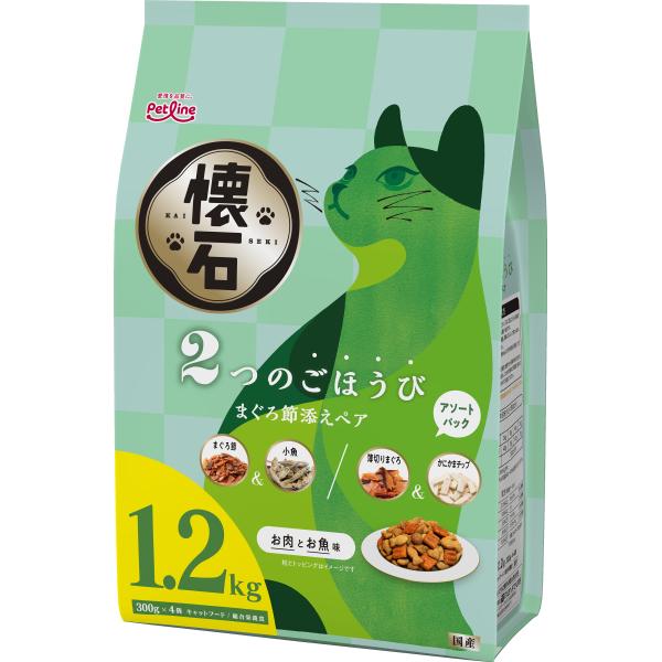 ペットライン 懐石 2つのごほうび まぐろ節添えペア 1.2kg KSD-82 1