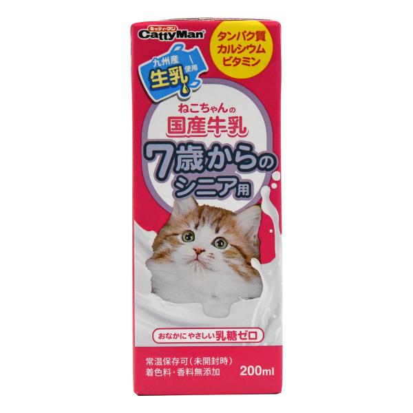 ドギーマン ねこちゃんの国産牛乳 7歳からのシニア用 200ml 1 ドギーマン ねこちゃんの国産牛乳 7歳からのシニア用 200ml 1