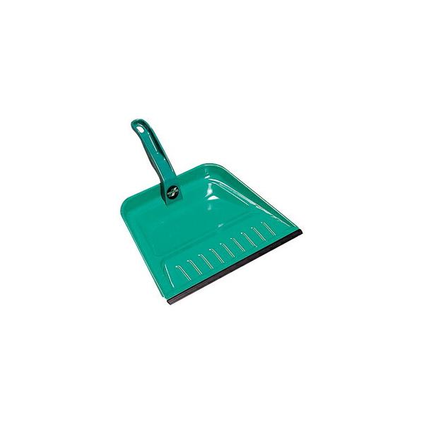 ゴミを掃きこみやすいゴム付！●メーカー名／テラモト●サイズ／34.5×27.8cm●材質／鋼板、ポリプロピレン