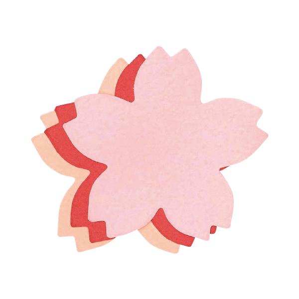 型抜きされているので、そのままメッセージカードにしたり、デコレーションにも便利です。●内容／ピーチ4枚・ラディッシュ2枚・チェリーブロッサム4枚●サイズ／53×53mm●紙厚／約0.11mm