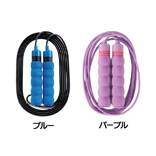 やわらかグリップで跳びやすい！長さ調節可●サイズ／全長：約298cm●材質／グリップ：ニトリルゴム、持ち手・回転体・キャップ：PE、ロープ・プロテクター：PVC