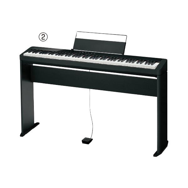 ●サイズ／使用時:W1324×D366×H740mm●重量／使用時:22.3kg●必要工具／プラスドライバー※（2）はスタンド部のみのため、ピアノ本体は商品に含まれておりません。