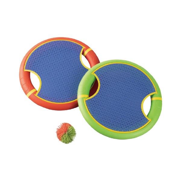 ゴム玉をディスクで弾ませる!●内容／ディスク2個、ゴム玉1個●サイズ／ディスク:φ30×3.5cm、ゴム玉:φ7cm●材質／EVA、ポリエステル