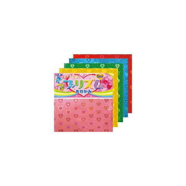 プリズムの3次元の輝きがまぶしい！！●メーカー名／トーヨー●内容／5色各1枚（赤、黄、緑、青、桃）●サイズ／15cm角●紙厚／約0.05mm●裏面／シルバー
